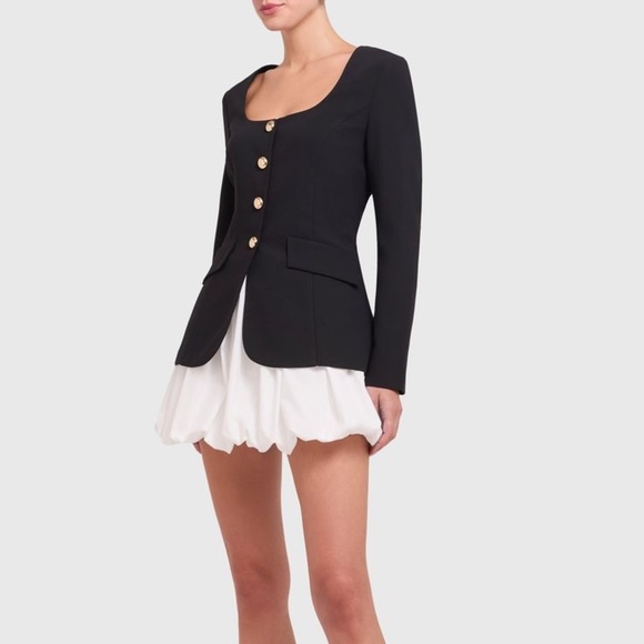 Amanda Uprichard Kya Romper with Long Sleeve Bubble Skirt - Picture 3 of 14